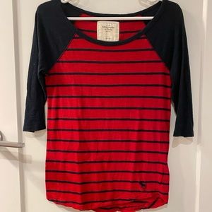 Abercrombie&Fitch Raglan Striped Baseball Tee